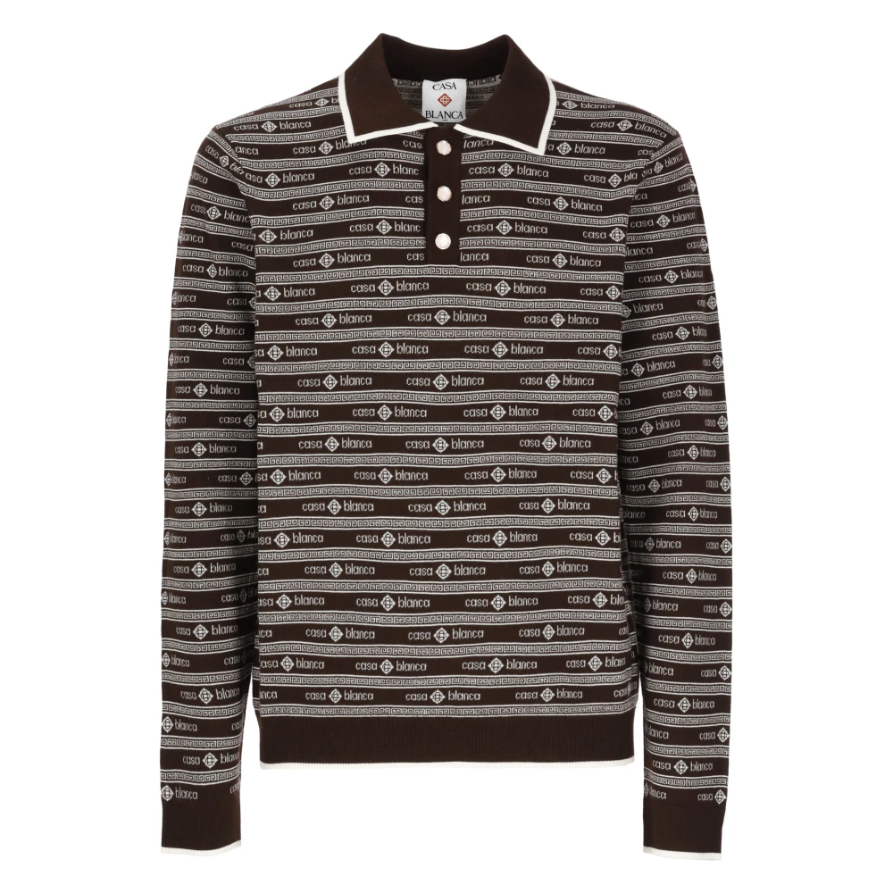 Casablanca Three Buttons Polo - Male - Round-Neck Knitwear - Brown - Xl - Knitwear