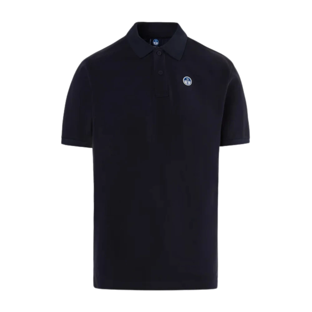 North Sails Men's Blue Cotton Polo Shirt With Felt Logo