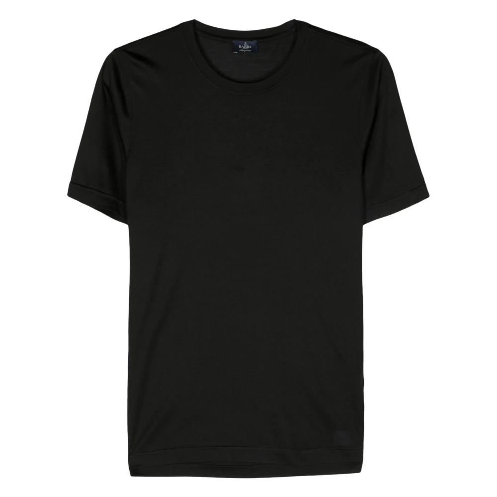 Barba Luxe Zijden T-shirt Made in Italy Black Heren