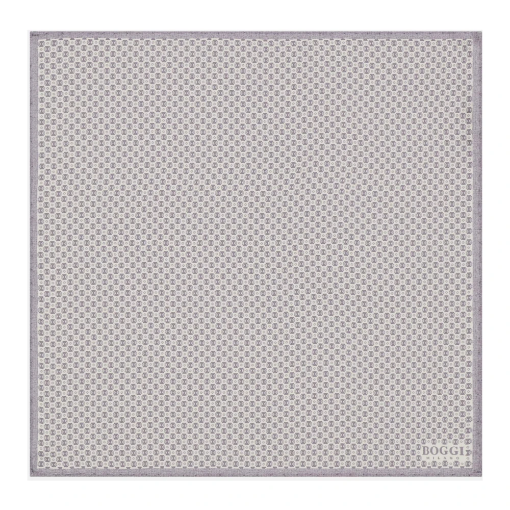 Boggi Milano Geometrische Zijden Zakdoek Gray Heren