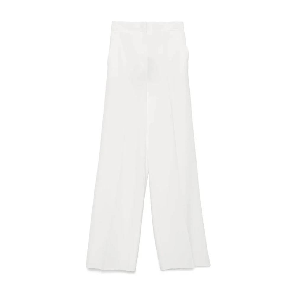 Max Mara Women's White Abetone Trousers - Wide Trousers - S - Trousers