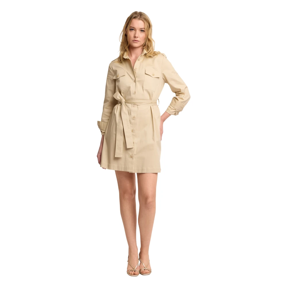 Kocca Beige Shirt Dresses, Female, Xl, Short Shirt-Style Dress