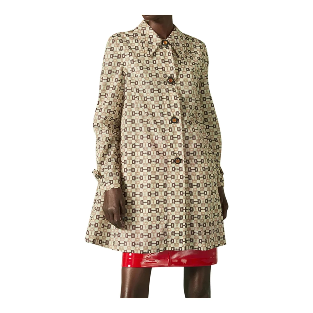 Gucci Logo Trenchcoat Beige Dames
