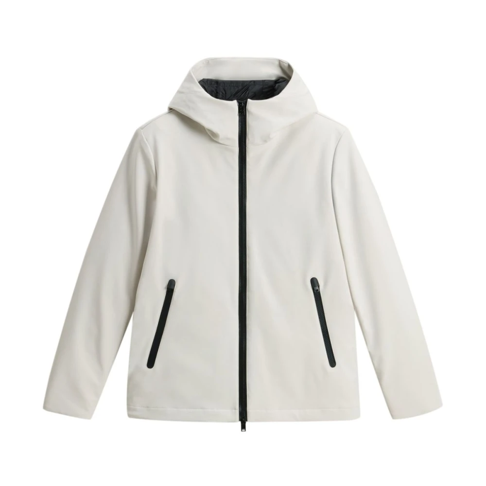 Woolrich Men's Beige Winter Jackets, S, Pacific Soft Shell Jacket