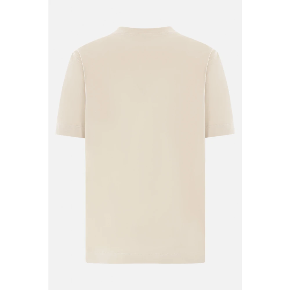 BRUNELLO CUCINELLI Beige Katoenen T-shirt met Zak Beige Dames