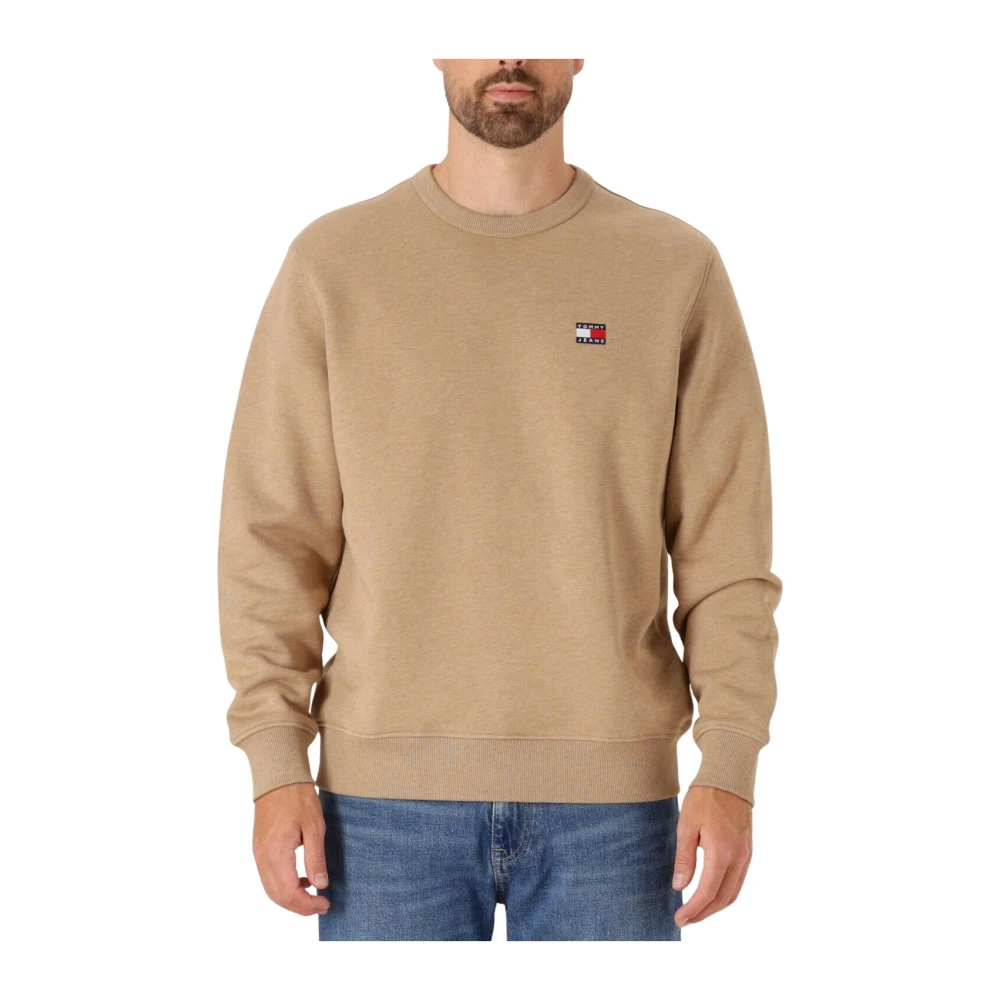 Tommy Jeans Bruine Crew Neck Badge Sweater Brown Heren