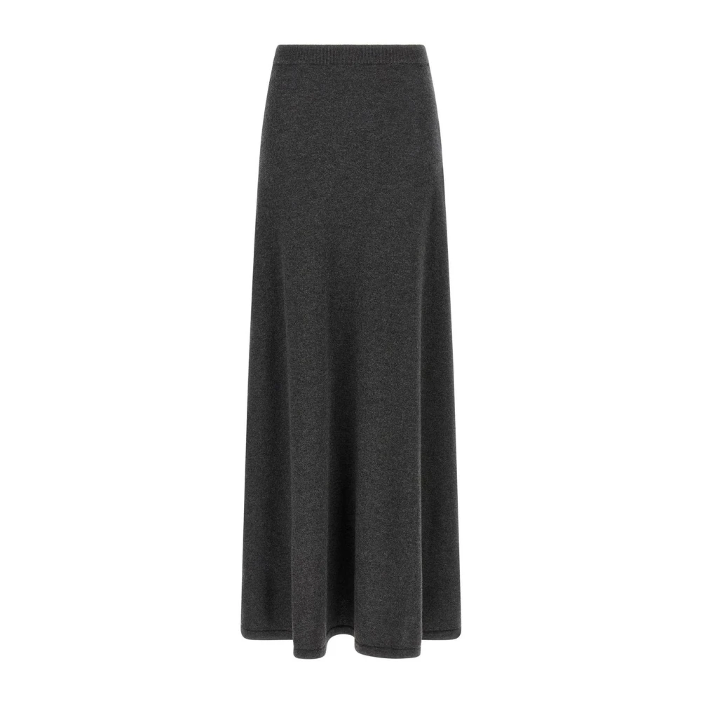 Balenciaga Women's Gray Maxi Skirts, S, A-Line Knit Midi Skirt