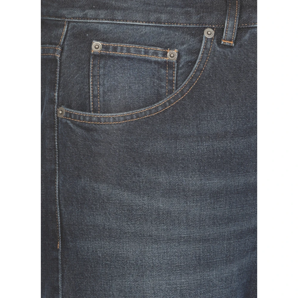 Dondup Blauwe Katoenen Jeans met Logo Blue Heren