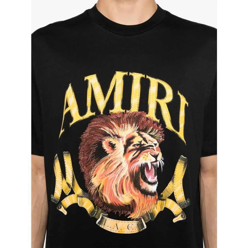 Amiri T-shirt met leeuwenprint en korte mouwen Black Heren