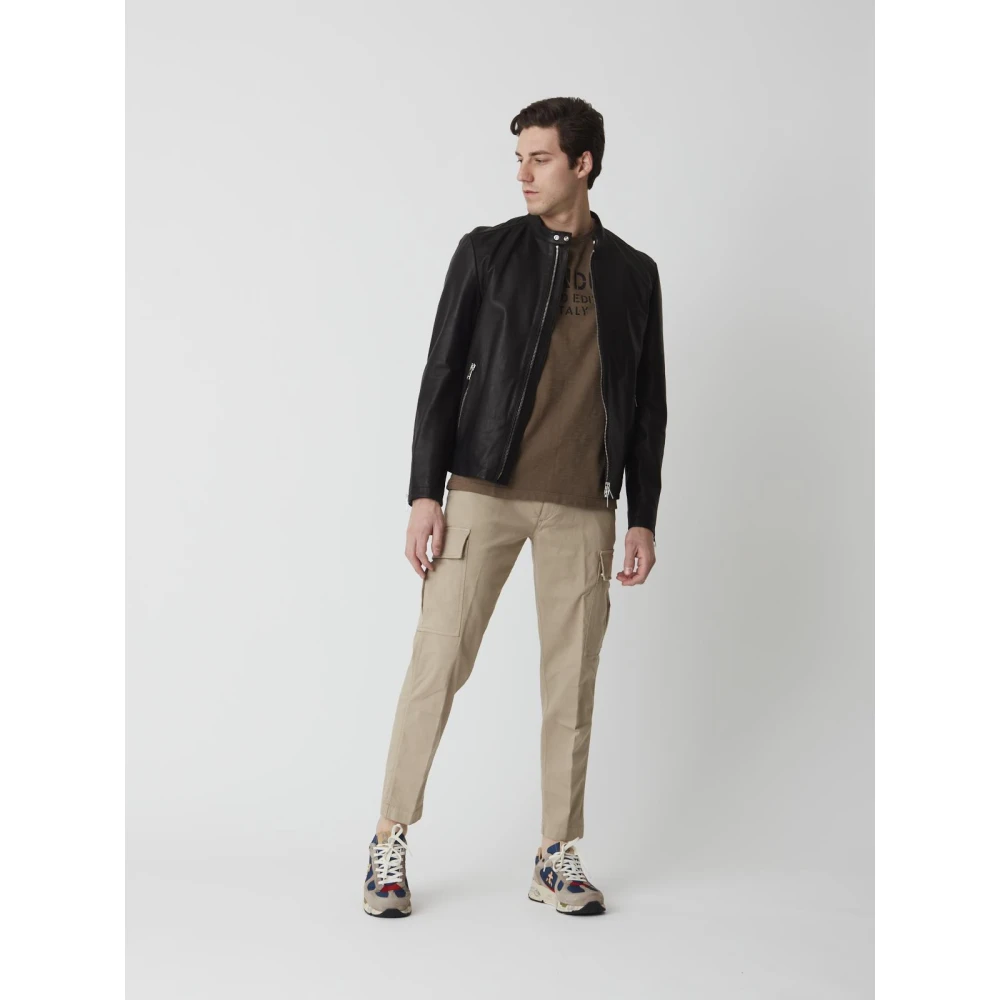 Dondup Stijlvolle Biker Jeans voor Mannen Black Heren