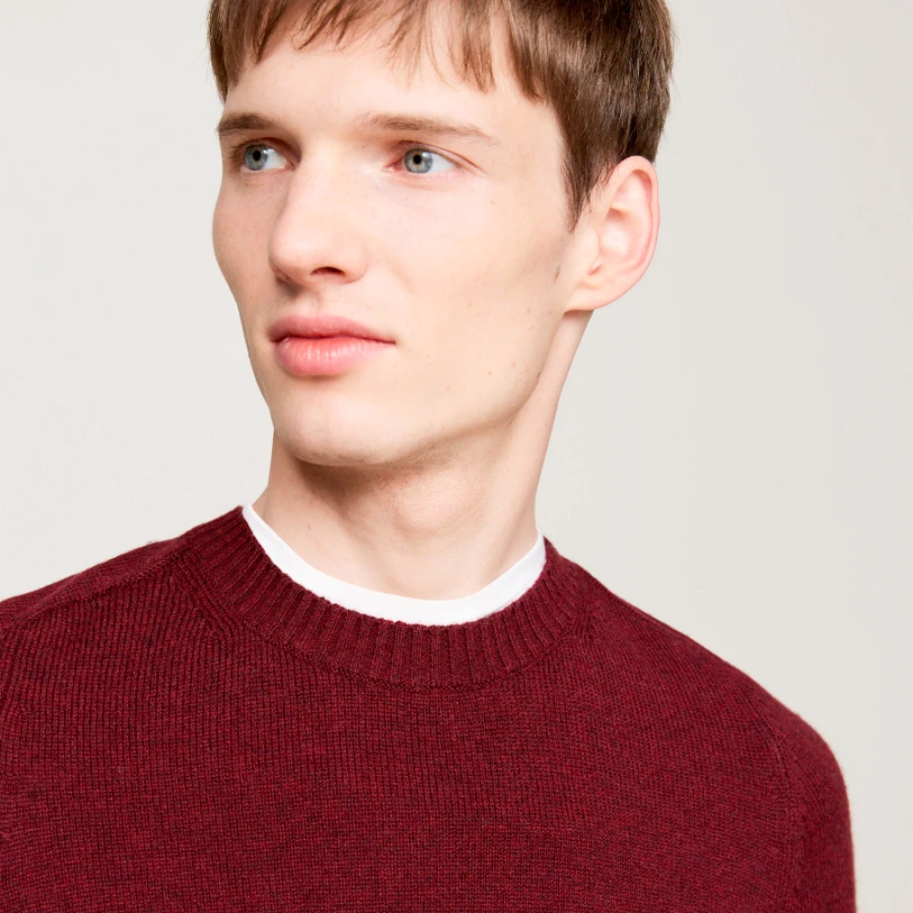 Tommy Hilfiger Bordeaux Gebreide Trui Regular Fit Red Heren