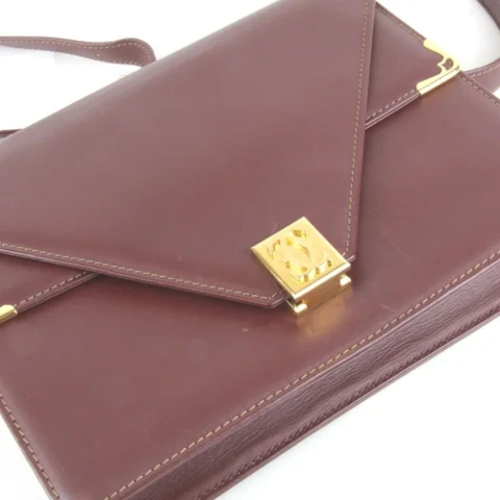 Cartier Vintage Pre-owned Leather shoulder-bags Red Dames