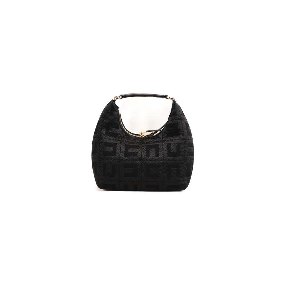 Elisabetta Franchi Kleine Jacquard Zwarte Handtas Black Dames