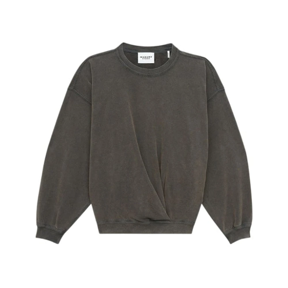 Marant Étoile Black Sweatshirts, Female, 2XS, Draped Cotton Sweatshirt