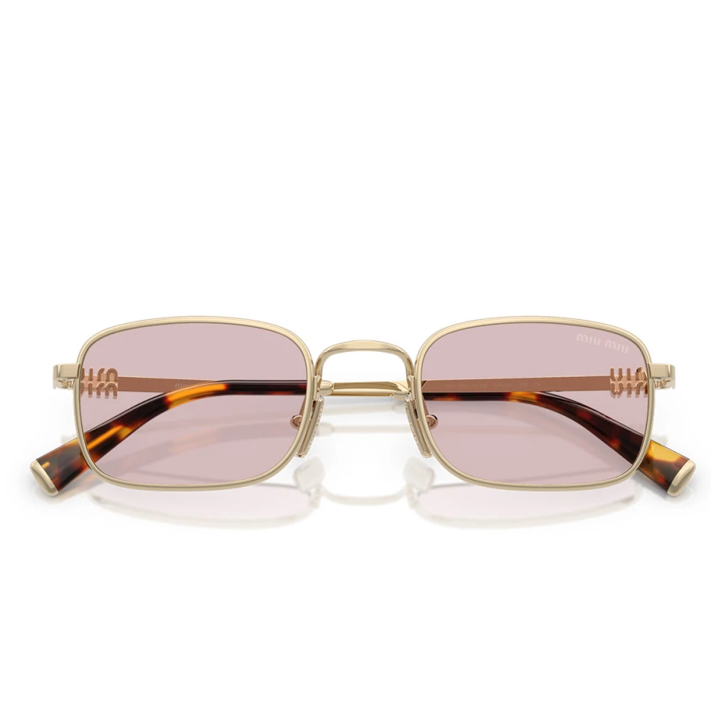 Miu Miu Unisex Yellow Sunglasses, 52 Mm, Rectangular Metal Sunglasses