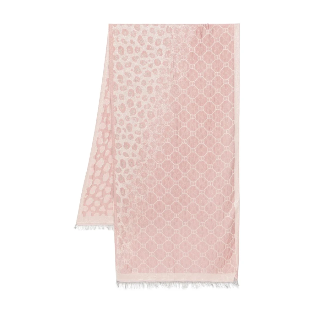 Twinset Roze Lurex Sjaal Rechthoekige Vorm Pink Dames
