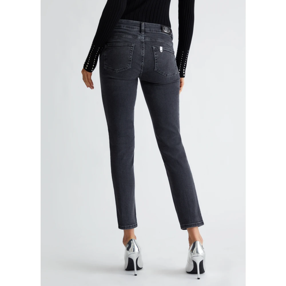 Liu Jo Skinny Bottom Up Jeans met Strass Blue Dames