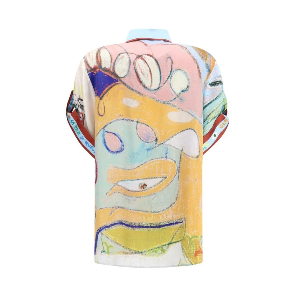 Alemais Zijden korte mouw kraagshirt Multicolor Dames