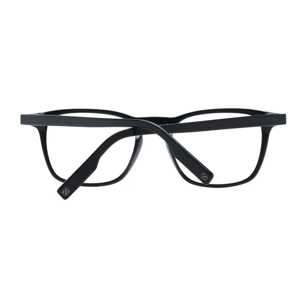 Ermenegildo Zegna Zwarte Rechthoekige Optische Monturen Black Heren
