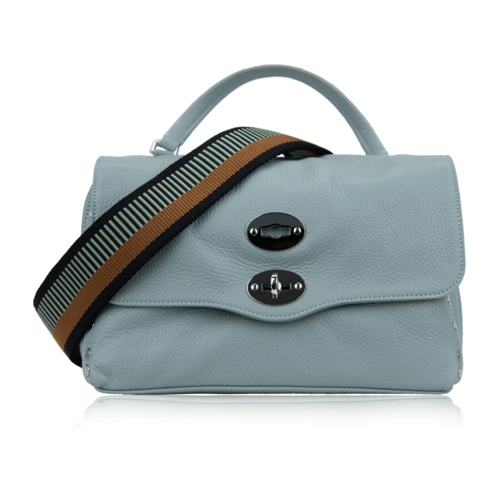 Zanellato Leren schoudertas voor dames met metalen details Green Dames