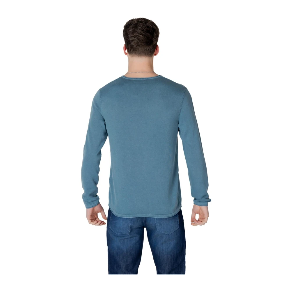 jack & jones Blauwe Gebreide Ronde Hals Trui Blue Heren
