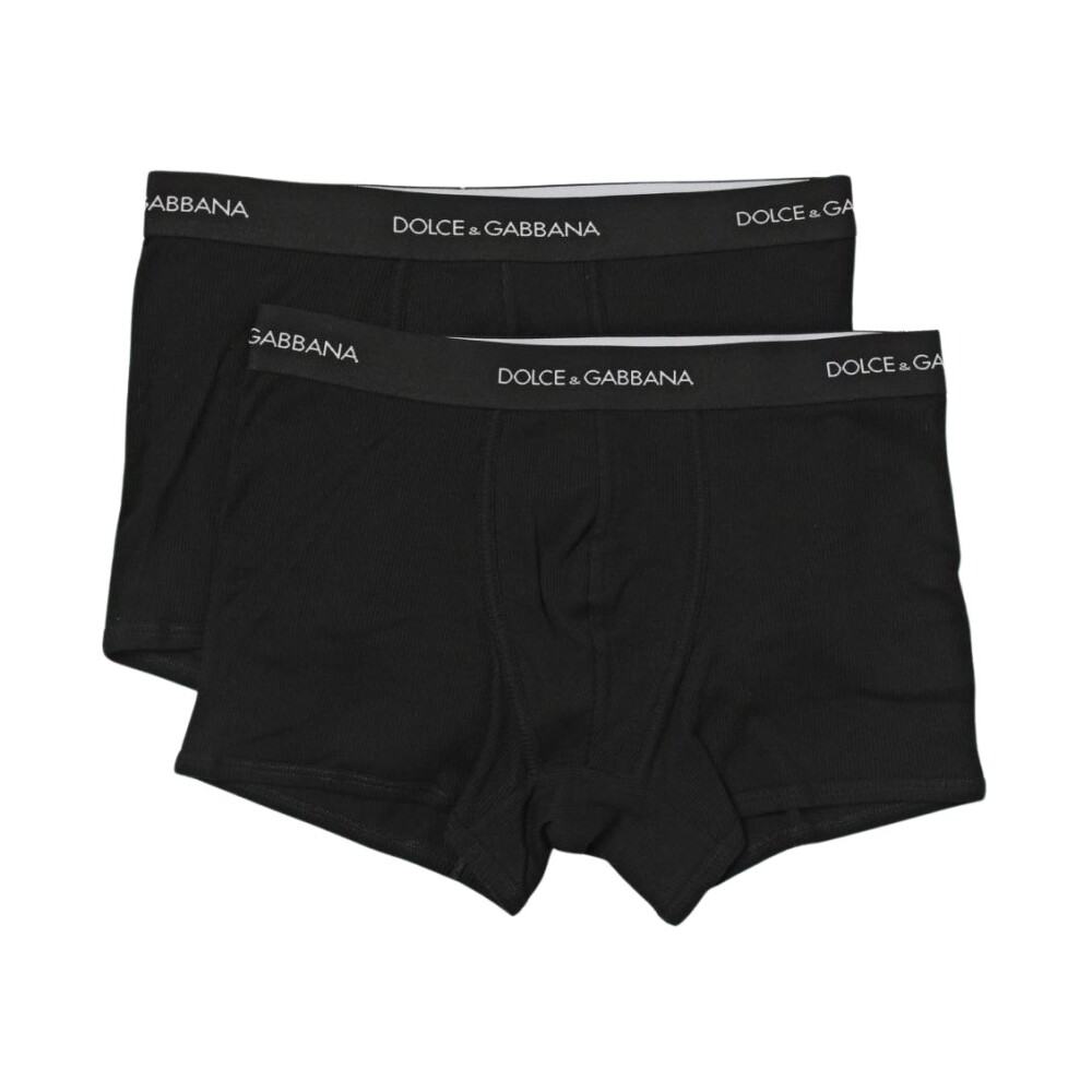 VIP【関税送料無料】希少 DOLCE & GABBANA BLACK UNDERWEAR Two-way-stretch cotton jersey regular-fit boxers in Black