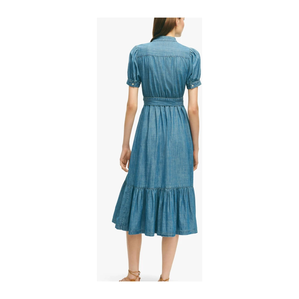 Brooks Brothers Blauwe katoenen jurk Blue Dames