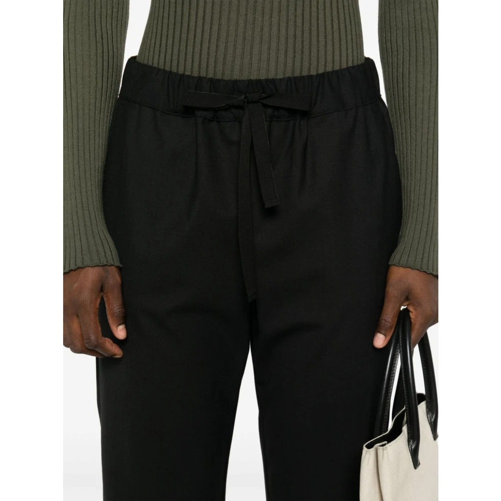 Semicouture Zwarte Tapered Trekkoordbroek Black Dames