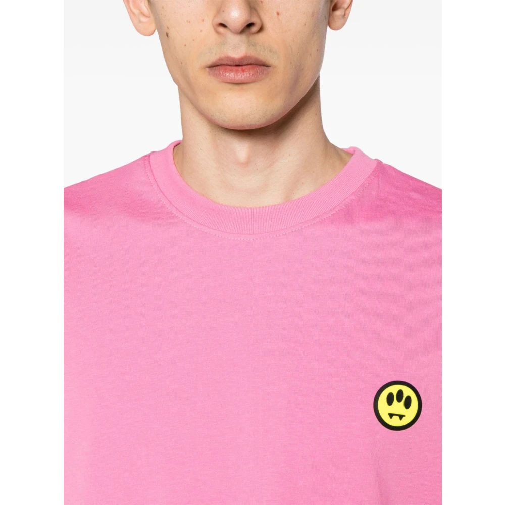 Barrow Stijlvol T-shirt van jersey met gezichtsmotief Pink Heren