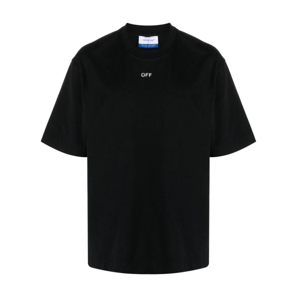 Off White Svart T-shirt med Logoprint Black, Herr