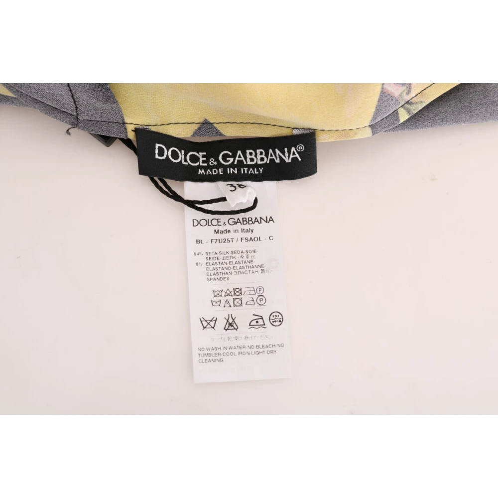 Dolce & Gabbana Siciliaanse Citroenprint Zijden Blouse Multicolor Dames