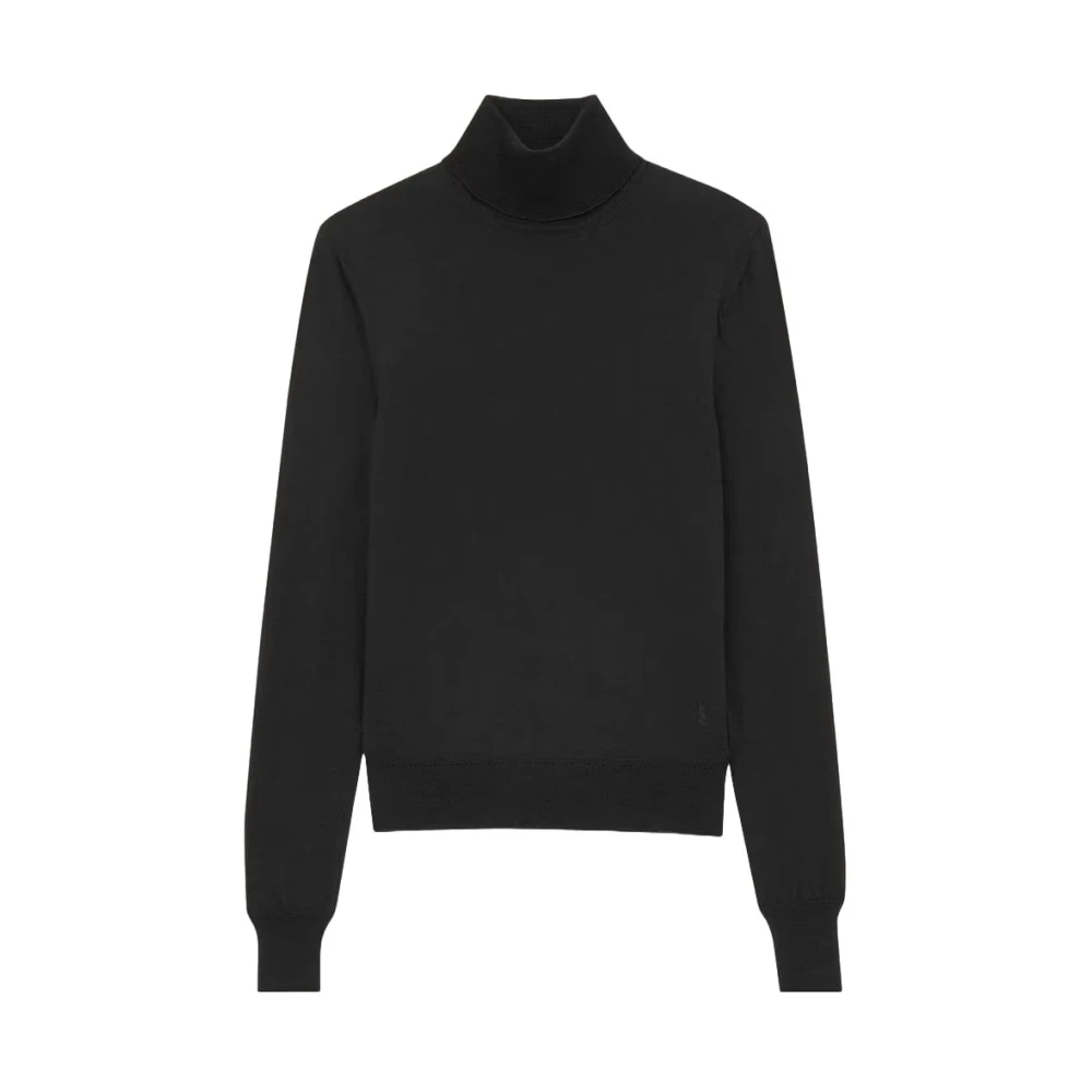 Saint Laurent Wollen Turtleneck Sweater Pullover Black Dames