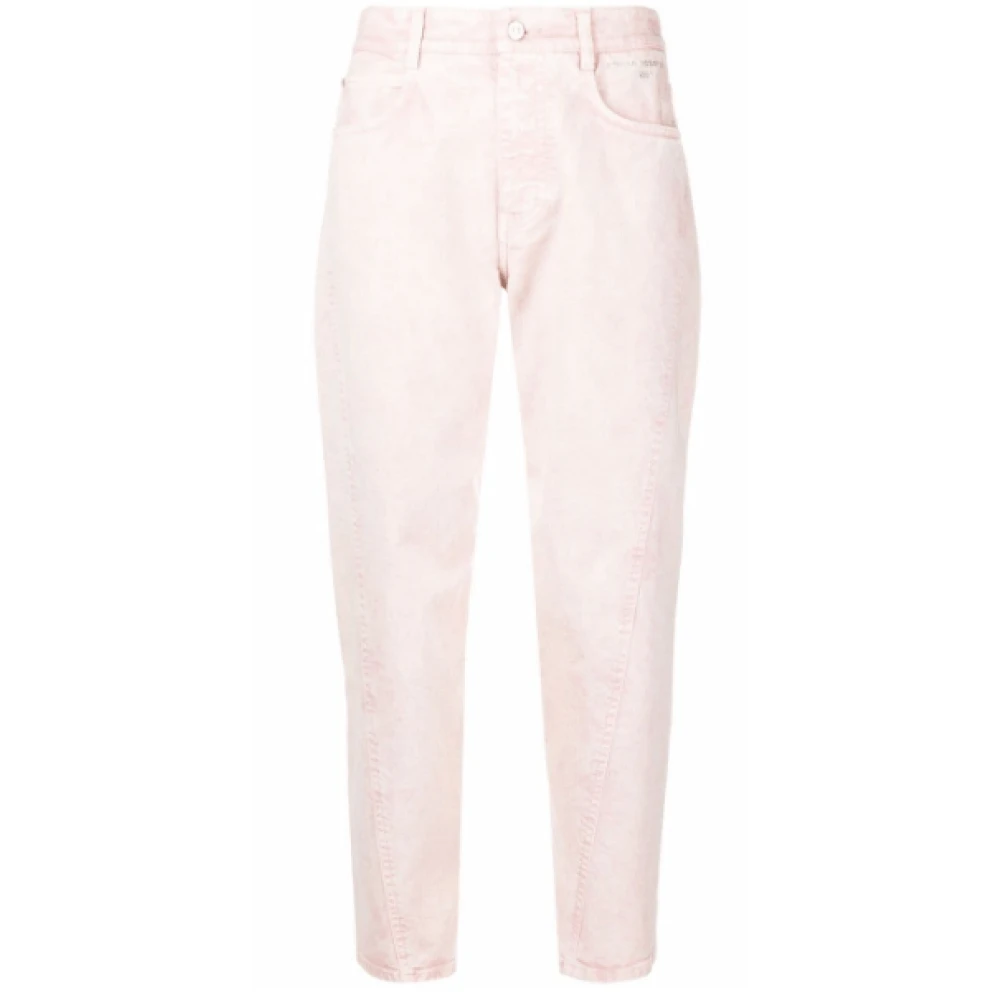 Stella Mccartney Roze Faded Cropped Denim Jeans Pink Dames