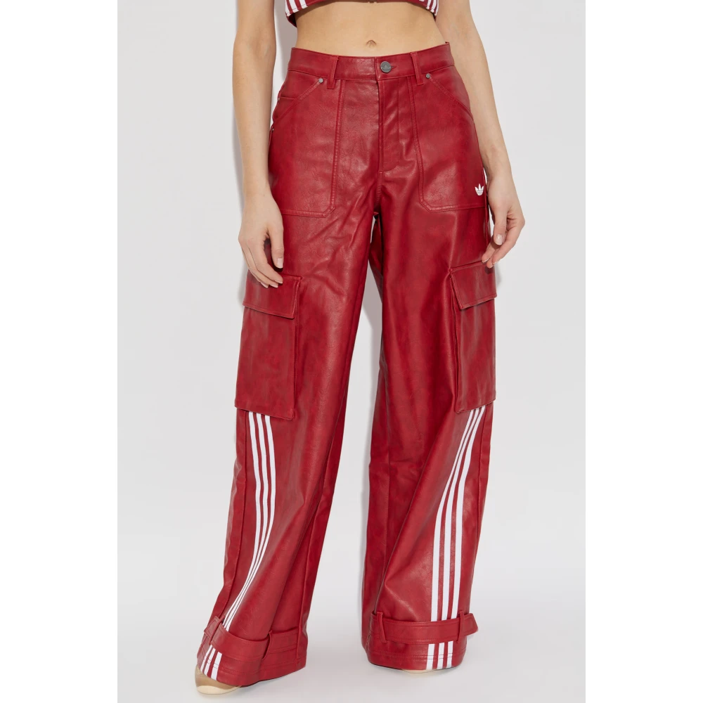 adidas Originals Nep lederen broek Red Dames