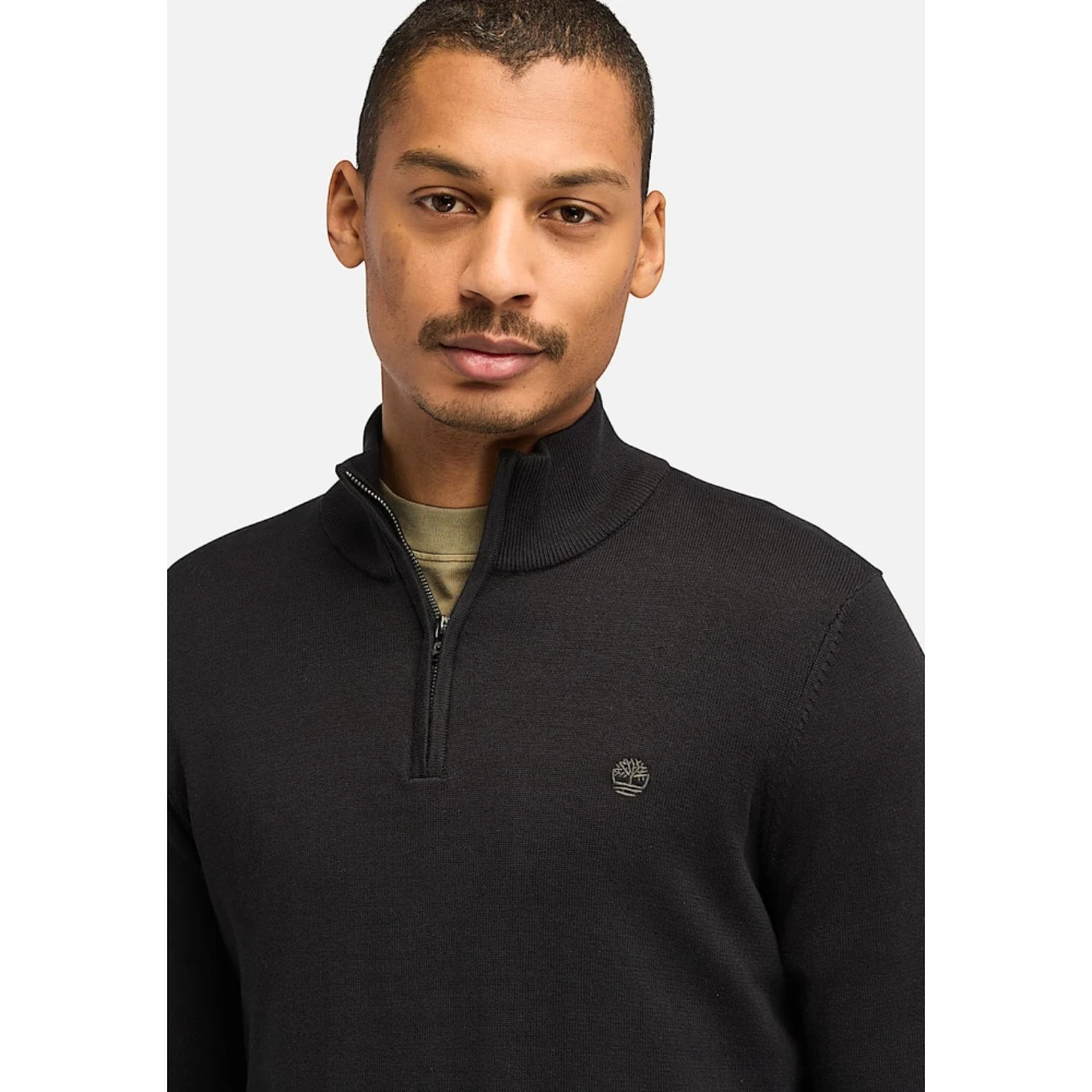 Timberland Kwart Zip Hoge Hals Trui Black Heren