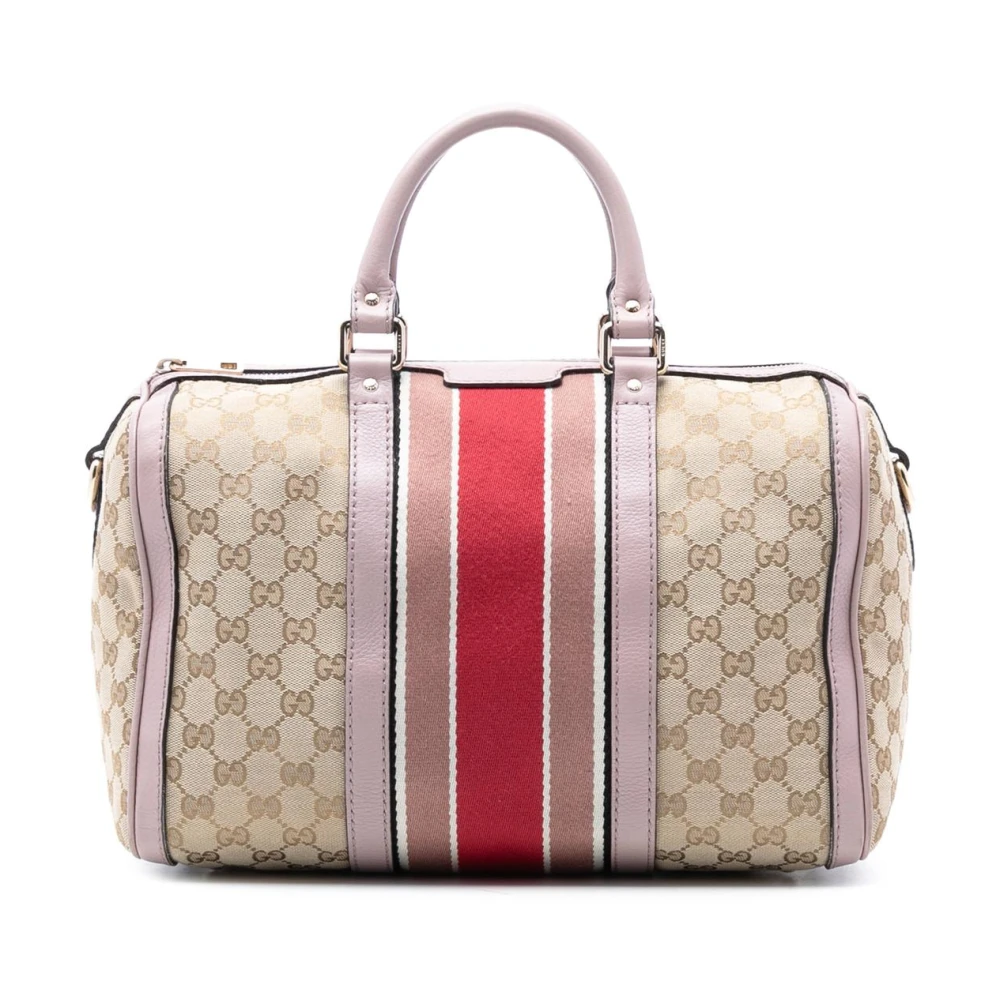 Gucci Vintage Women's Brown Pre-Owned Striped Pattern Handbag