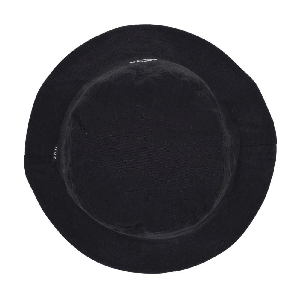 HUF Zwarte Bucket Hat met Geborduurd Logo Black Heren