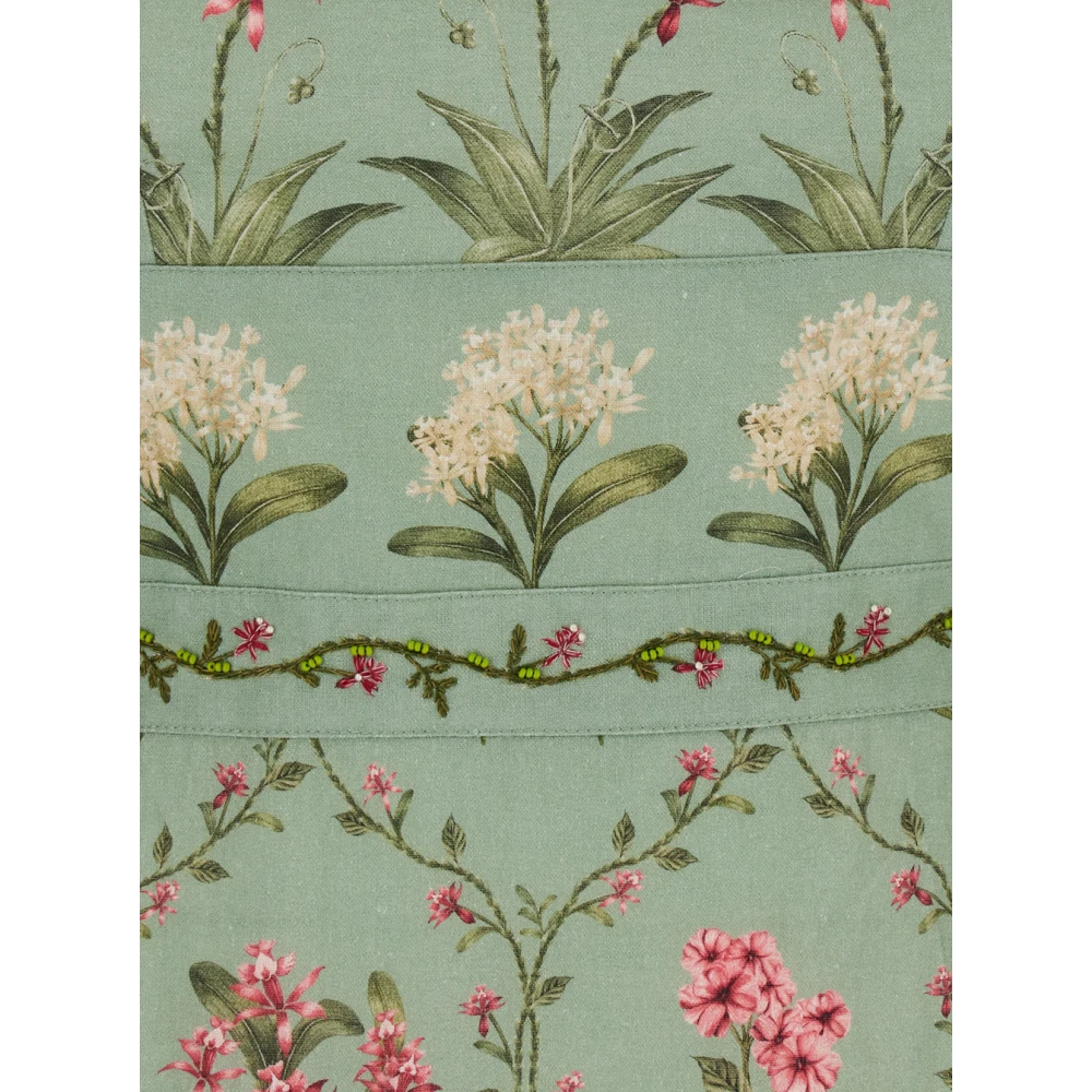 Agua by Agua Bendita Groene Bloemen Linnen Lange Jurk Green Dames