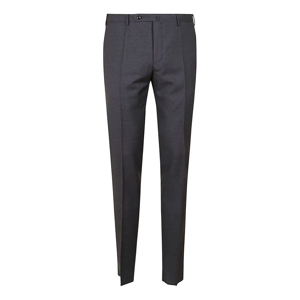 Incotex Slim Fit Wollen Broek in Middengrijs Gray Heren