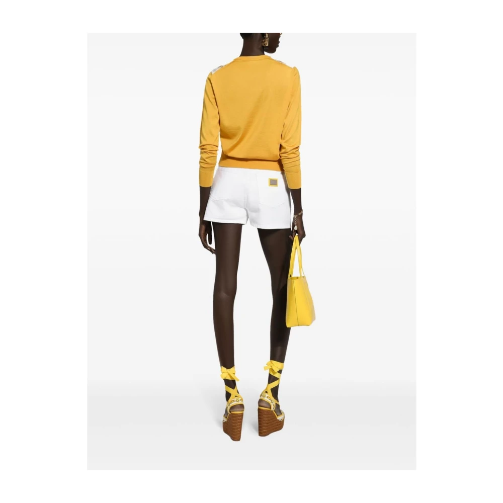 Dolce & Gabbana Witte Katoenen Shorts met Zakken White Dames