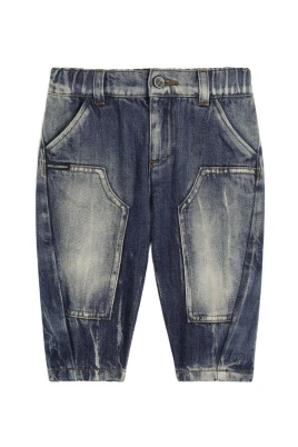 Jeans med logotyp och elastisk midja