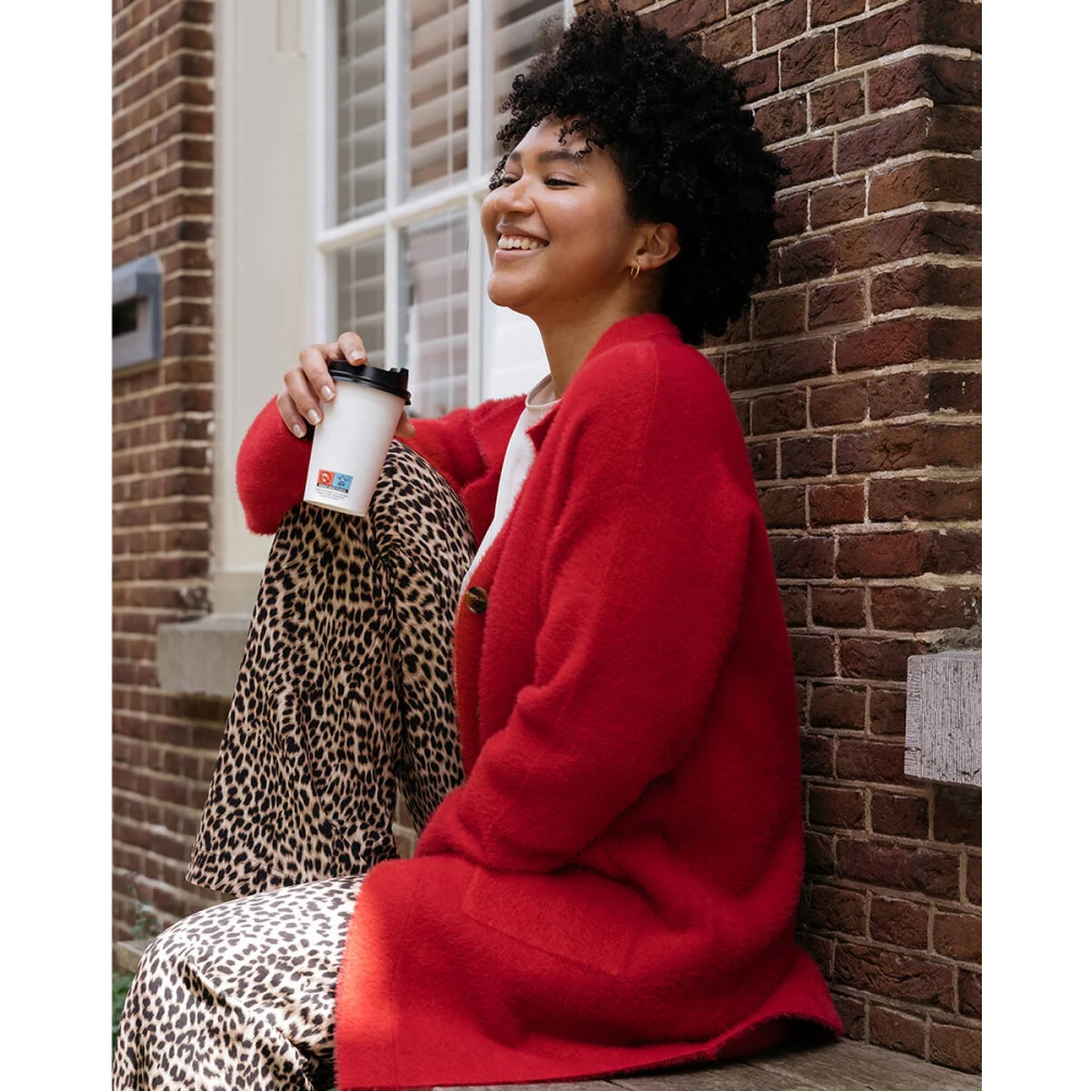 &Co Woman Zachte gebreide cardigan Red Dames