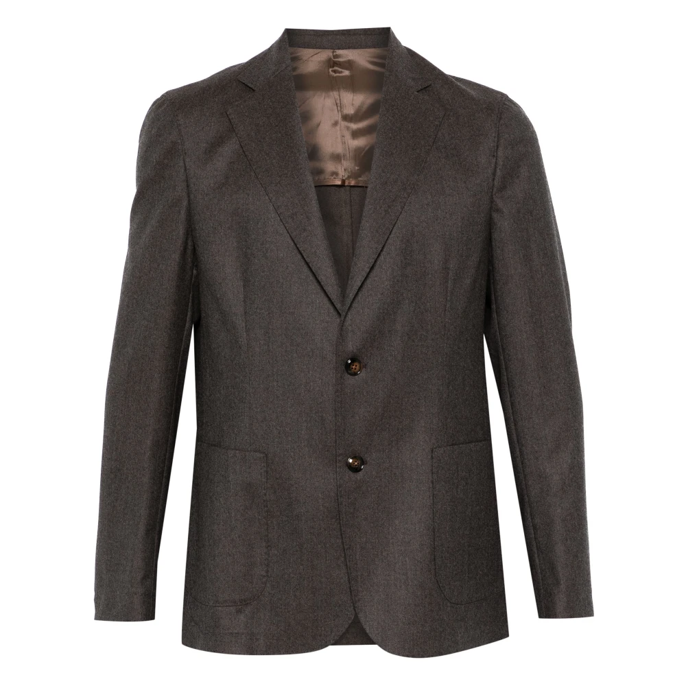 Barba Italiaanse Wol Blazer Jas Brown Heren