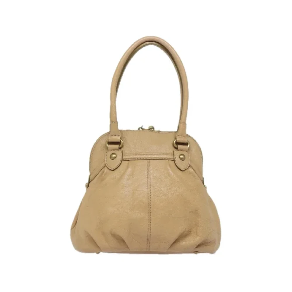 Burberry Vintage Pre-owned Leather shoulder-bags Beige Dames