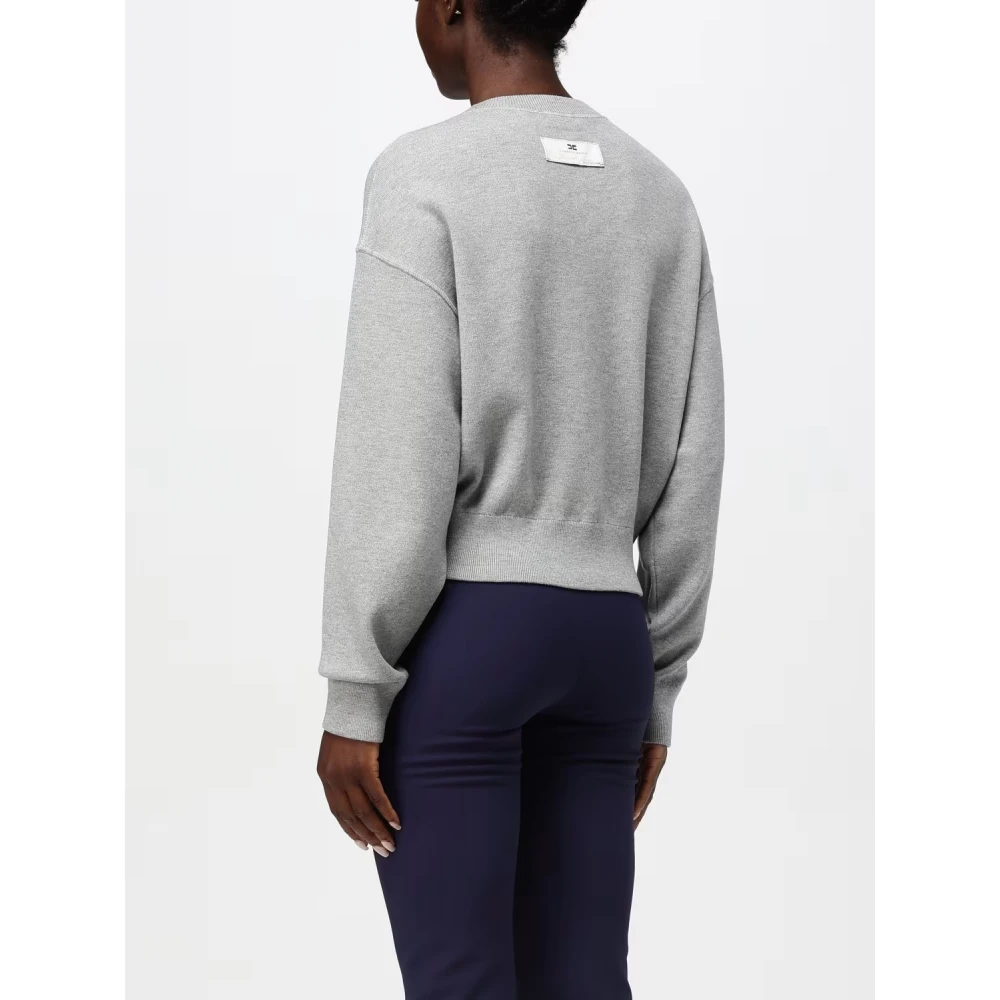 Elisabetta Franchi Gecropte viscose sweatshirt met geborduurd logo Black Dames