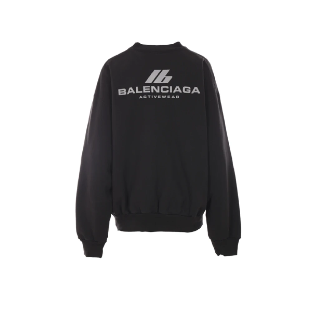 Balenciaga Zwarte Loose-Fit Sweater met Reflecterend Logo Black Dames