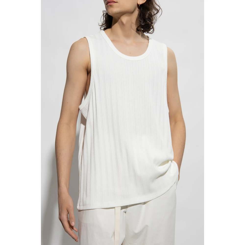 AllSaints Madison geribbelde mouwloze T-shirt White Heren