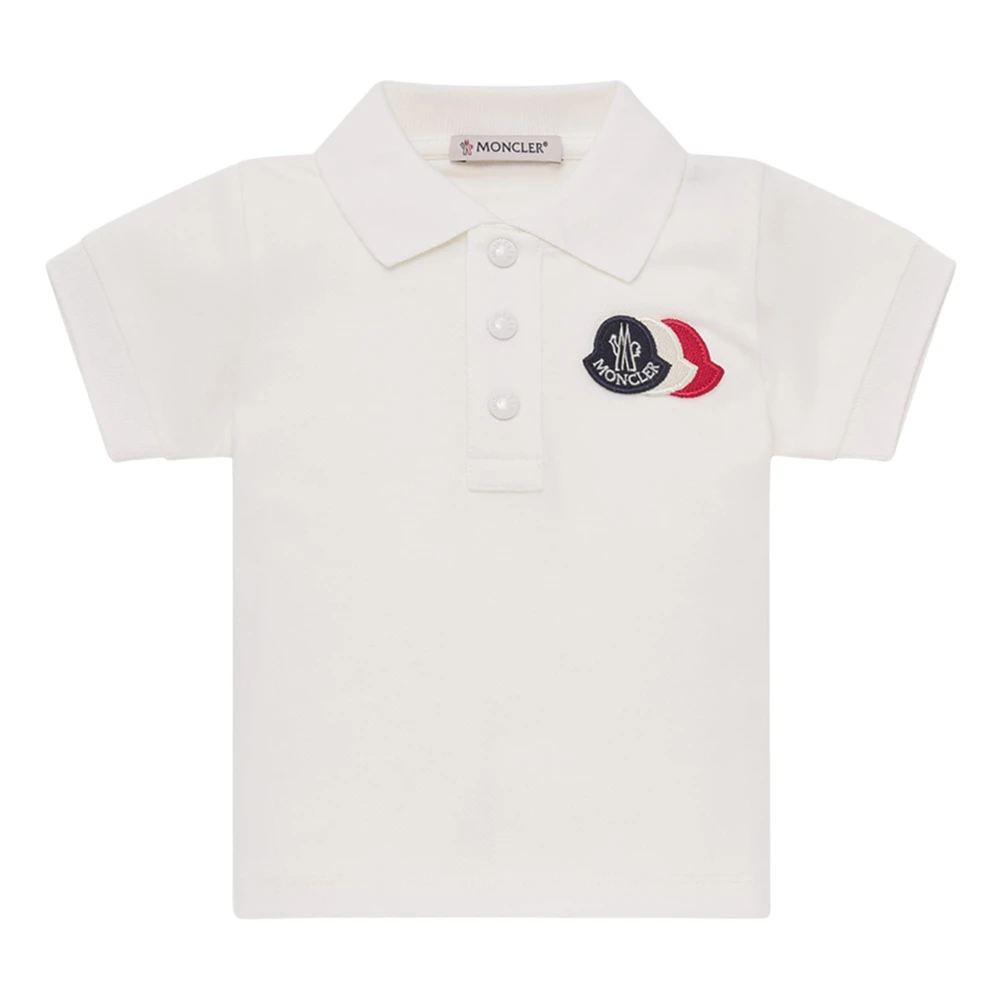 Moncler , Kids Shirts, Unisex, White, 6 M, Enfant Baby Boys Logo Polo Shirt In White