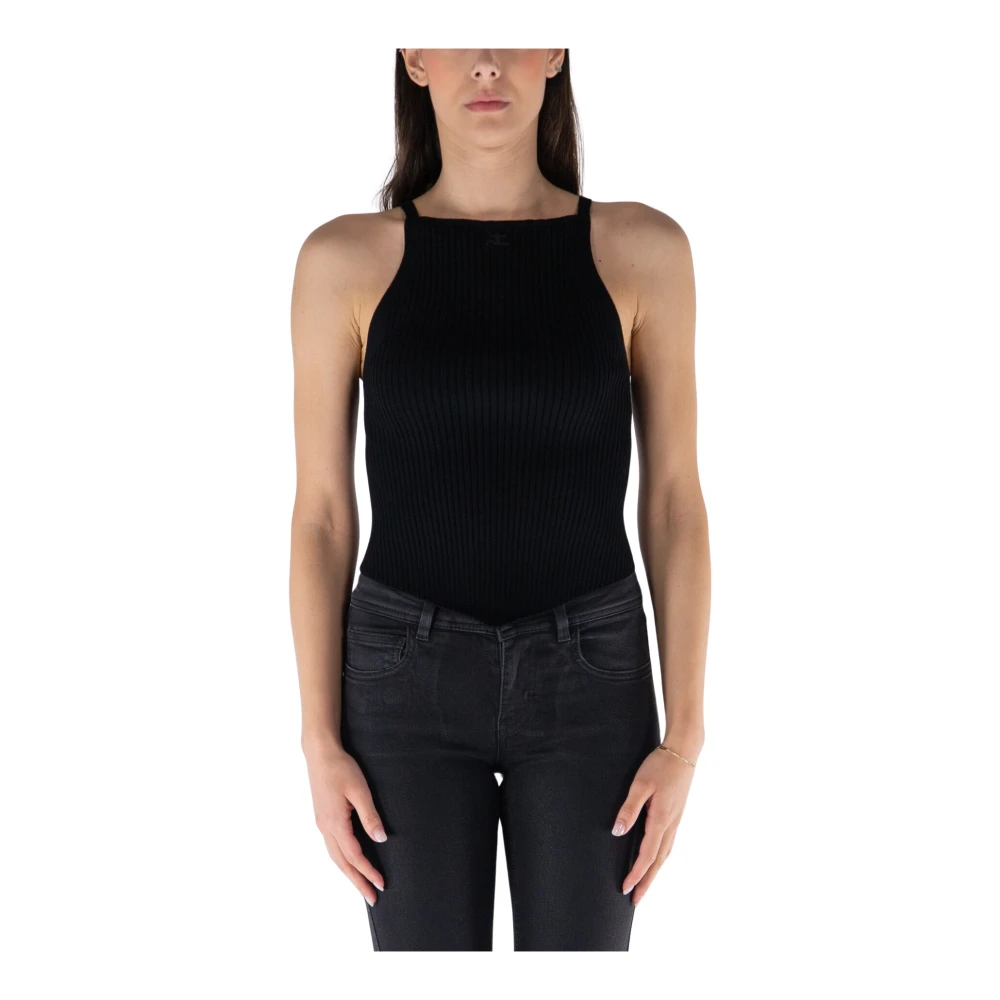 Courrèges Women's Black Sleeveless Tops - Sleeveless Tops - Xs - Tops