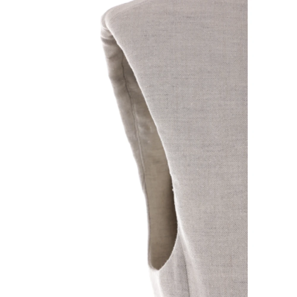 BRUNELLO CUCINELLI Lichtgrijze mouwloze double-breasted jas Gray Dames